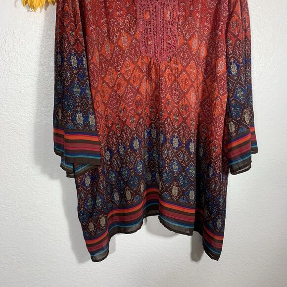 Catherine’s Embroidered Short Sleeve Vneck Boho Blouse Plus Size 3X Women’s - Picture 2 of 10